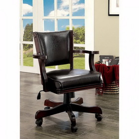 Benzara BM123168 Rowan Contemporary Arm Chair, Dark Cherry Finish