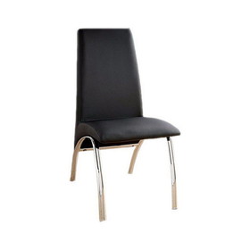 Benzara BM123182 Glenview Contemporary Side Chair, Black Finish-Set Of 2