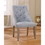 Benzara BM131111 23 Inch Flannelette Dining Side Chair, Button Tufted, Set of 2, Gray