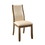 Benzara BM131126 Onway Contemporary Side Chair, Oak & Beige, Set Of 2