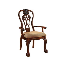 Benzara BM131215 George Town Traditional George Town Arm Chair, Set Of 2, Cherry Finish