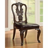 Benzara BM131229 Bellagio Traditional Wooden Carving Side Chair, Set Of 2