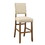 Benzara BM131232 Sania Rustic Bar Chair In Ivory Linen, Set Of 2