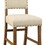 Benzara BM131232 Sania Rustic Bar Chair In Ivory Linen, Set Of 2
