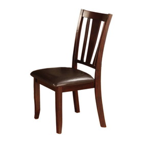 Benzara BM131246 Edgewood I Side Chair, Withpu Cushion, Expresso Finish, Set Of 2