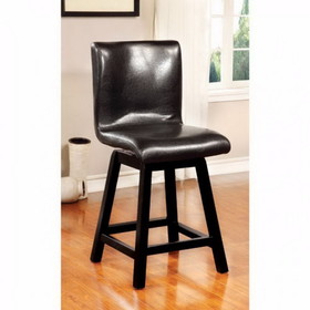 Benzara BM131269 Hurley Counter Height Chair, Black Finish, Set of 2