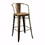 Benzara BM131278 Cooper II Industrial Counter Height Chair, Natural Elm, Set Of 2