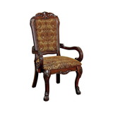 Benzara BM131293 Medieve Traditional Arm Chair, Cherry Finish, Set Of 2
