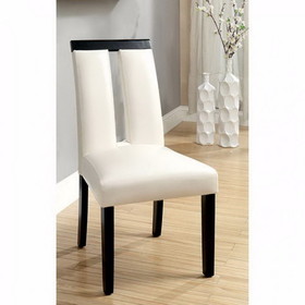 Benzara BM131300 Luminar Contemporary Side Chair, Black Finish, Set Of 2