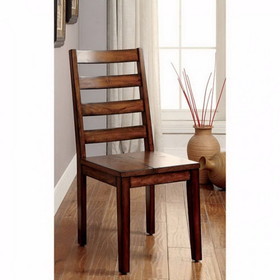 Benzara BM131304 Maddison Contemporary Side Chair, Tobacco Oak Finish, Set of 2