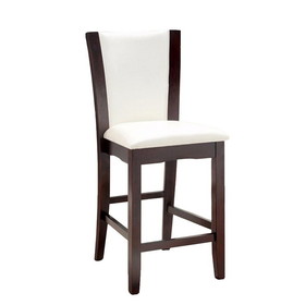 Benzara BM131323 Manhattan Iii Contemporary Counter Height Chair, White Finish, Set Of 2