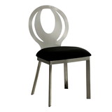 Benzara BM131326 Orla Contemporary Side Chair With Black Microfabric Seat, Set Of 2