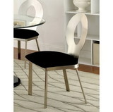 Benzara BM131327 Valo Contemporary Side Chair With Black Micro Fabric Cushion, Chrome, Set of 2