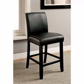 Benzara BM131335 Grandstone II Contemporary Counter Height Chair With Black Finish, Set of 2