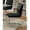 Benzara BM131342 Lodia I Contemporary Side Chair With Black Pu, Set Of 2