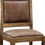 Benzara BM131348 Gianna Cottage Side Chair With Fabric, Rustic Pine, Set Of Two