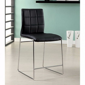 Benzara BM131371 Kona II Contemporary Counter Height Chair, Black Finish, Set Of Two