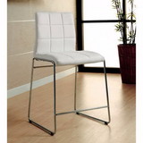 Benzara BM131372 Kona II Contemporary Counter Height Chair, White Finish, Set Of 2