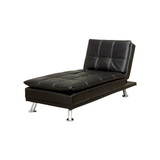 Benzara BM131431 Modern Style Leatherette Chaise, Black