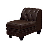 Benzara BM131441 Stanford II Traditional Sofa Armless Chair, Brown Leatherette