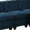 Benzara BM131443 Fabric Upholstered Wooden Armless Chair with Bun Feet, Teal Blue