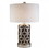 Benzara BM131447 Well-designed Polyresin Table Lamp, Silver And Black