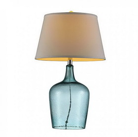 Benzara BM131783 ALEX Contemporary Ocean Breeze Glass Table Lamp, Blue