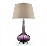 Benzara BM131784 FAY Contemporary Berry Glass Table Lamp, Purple