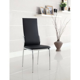 Benzara BM131828 Kalawao Contemporary Side Chair, Black Finish, Set Of 2