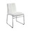 Benzara BM131831 Oahu Contemporary Side Chair With Steel Tube, White Finish, Set Of 2