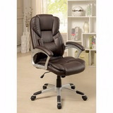 Benzara BM131837 Sibley Contemporary Office Chair, Brown Finish