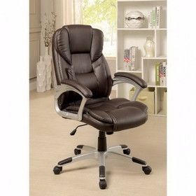 Benzara BM131837 Sibley Contemporary Office Chair, Brown Finish