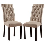 Benjara BM141655 Marshall Transitional Side Chair, Set of two, Black and Ivory