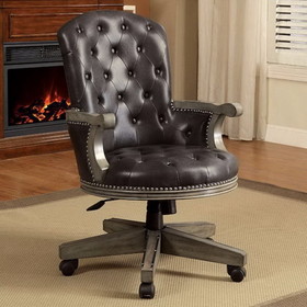 Benzara BM141697 Yelena Height Adjustable Arm Chair In Gray And Black