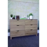 Benzara BM141889 Commodious Brown Finish Dresser with 6 Drawers.