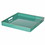 Benzara BM145601 Mimosa Square Tray With Cutout Handles, Green