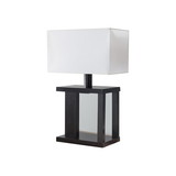 Benzara BM148834 Table Lamp With Rectangular Shade, Dark Brown