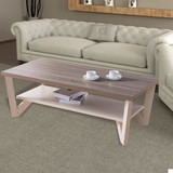 Benzara BM148892 Stylish Center Display Coffee Table, Brown and White
