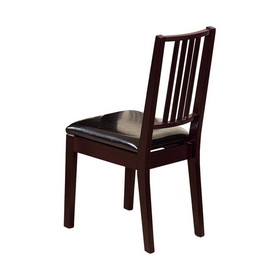 Benzara BM148909 Comfortable Dining Chair With Lustrous Finish Seat, Set of Two, Dark Brown