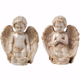 Benzara BM150697 Peacefully Praiseworthy Set Of 2 Angels