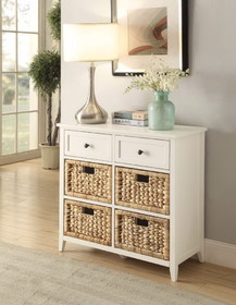 Benzara BM154276 Flavius Console Table With 6 Drawers, White