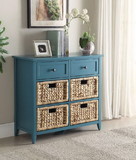 Benzara BM154277 Flavius Console Table With 6 Drawers, Blue