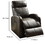 Benzara BM154310 Faux Leather Recliner Chair with Power Lift and Side Pocket, Dark Brown