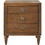 Benzara BM154528 3 Drawer Wooden Nightstand with Turned Tapered Legs, Brown