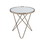 Benzara BM154554 End Table, Frosted Glass & Champagne