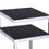 Benzara BM154558 Alyea End Table, Black Glass & Chrome