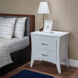 Benzara BM154624 Contemporary Style 2 Drawers Wood Nightstand By Babb, White