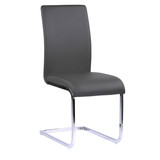 Benjara BM155603 Metal Cantilever Base Leatherette Dining Chair, Set of 2, Gray and Silver