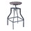 Benjara BM155631 Round Wood Top Adjustable Barstool with Sculpted Metal Legs, Gray