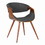 Benjara BM155661 Curved Back Fabric Dining Chair with Round Tapered Legs, Brown and Gray